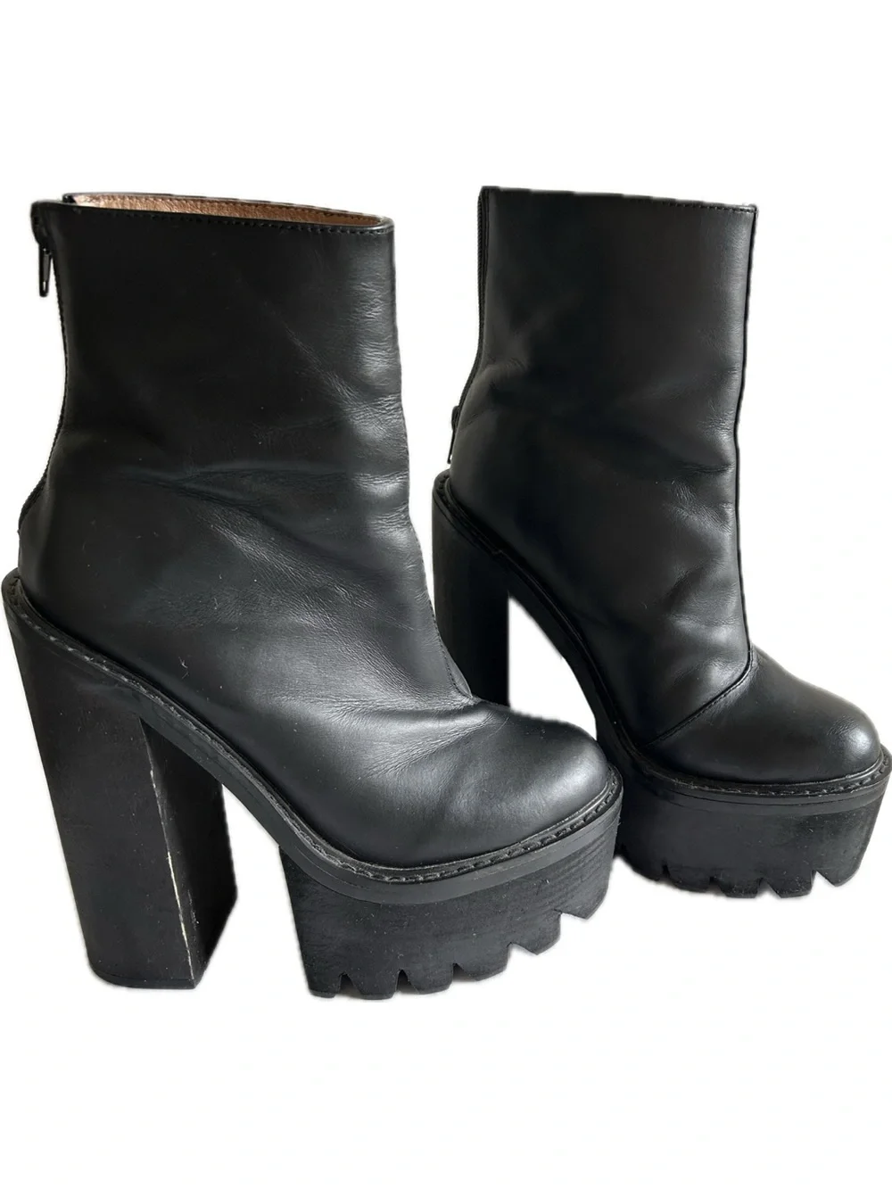 Jeffery Campbell Mulder Black Platform High-Profile Ankle Boots - Size 7
